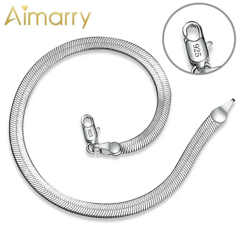 

Aimarry 925 Sterling Silver Charm 4MM Snake Chain Bracelet For Women Men Party Wedding Anniversary Gifts Fashion Jewelry