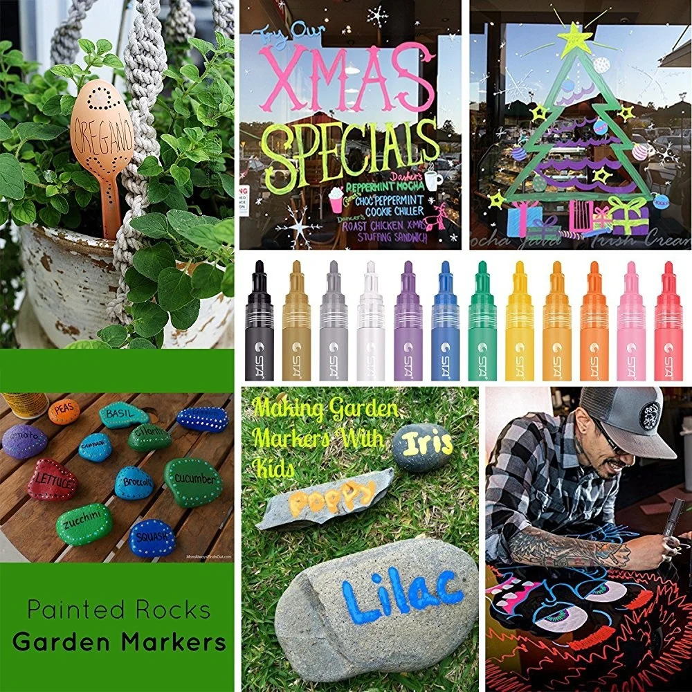 Яркие Красочные водонепроницаемые металлические маркеры манга акриловые