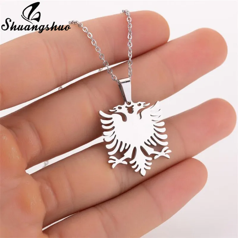 Женское и мужское ожерелье Shuangshuo золотистого цвета из нержавеющей стали с