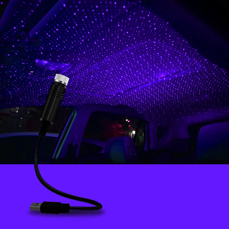 

OKEEN 1Pc Car Starry Light Interior LED Star Laser Atmosphere Ambient Projector Lights USB Decoration Roof Sky Night Lamp