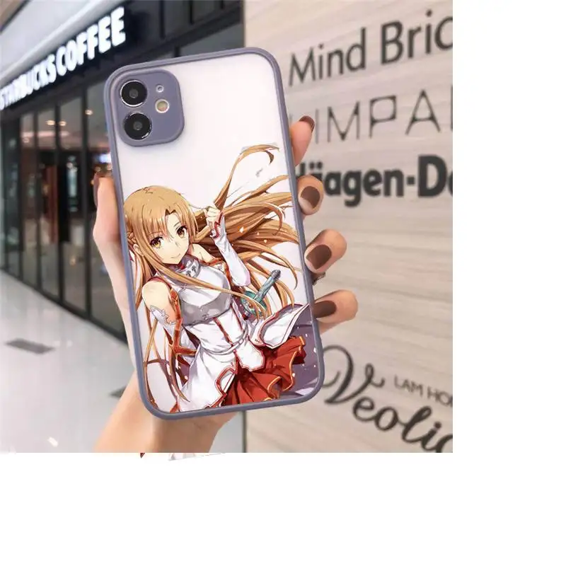 

Sword Art Online SAO anime Phone Cases matte transparent For gray iPhone 7 8 x xs xr 11 12 pro plus max mini Clear Funda