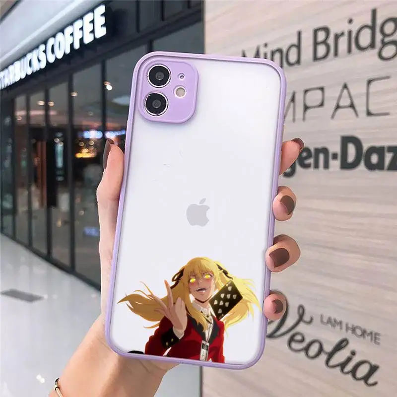 

Anime Kakegurui Jabami Yumeko Phone Cases matte transparent For purple iPhone 7 8 x xs xr 11 12 pro plus max mini Clear Funda