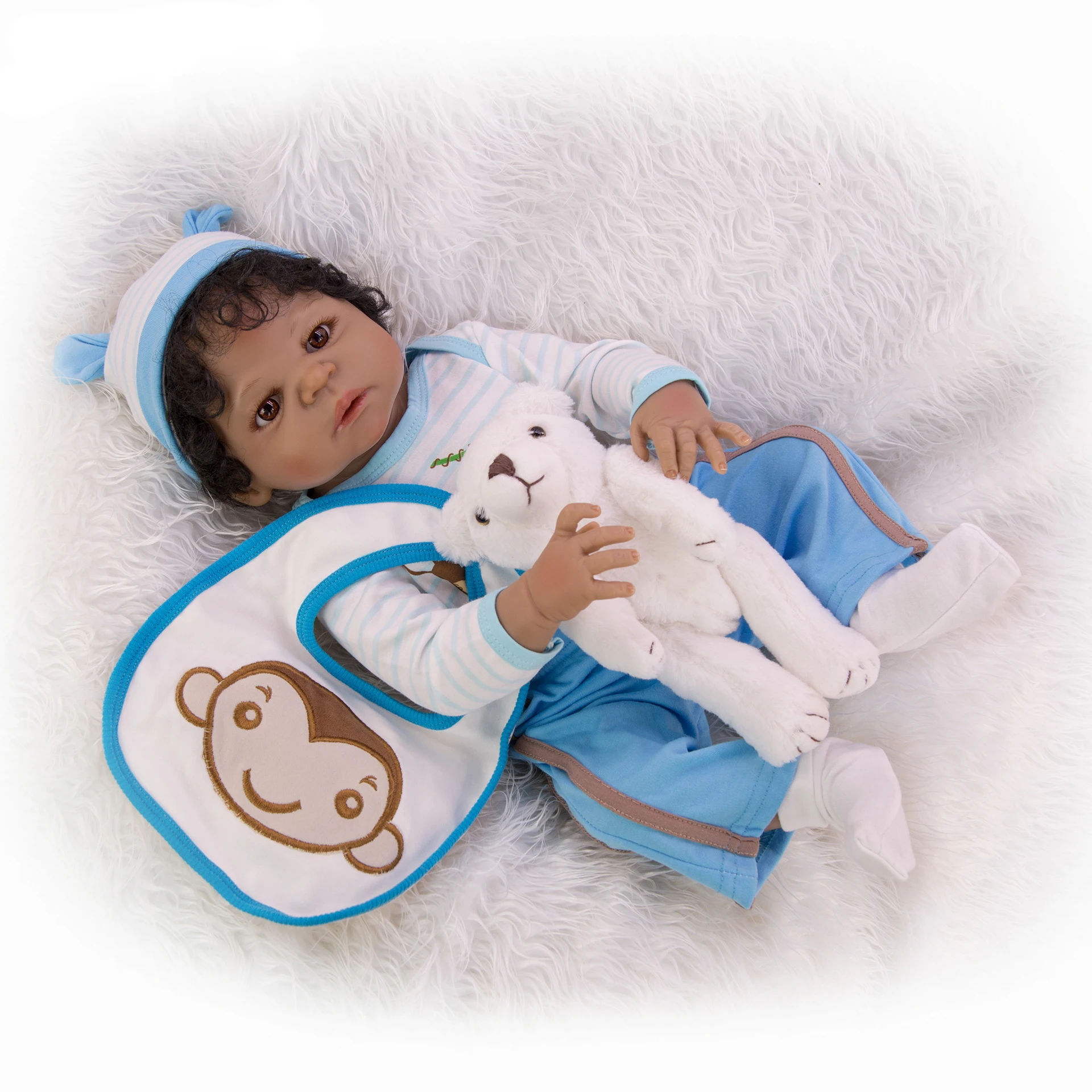 Черные детские куклы pop green африканская мальчик 22 дюйма bebe reborn силикон винил