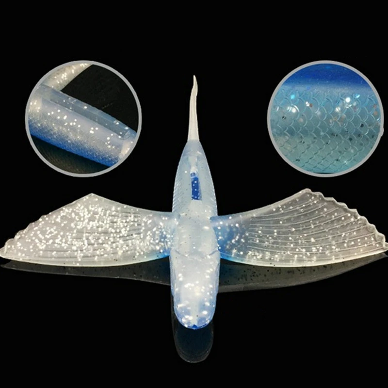 Морская вода рыболовная приманка в виде мухи рыбы 3D Глаза 22 см 124 г Мягкая