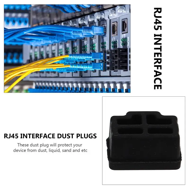 

50pcs Ethernet Hub Port Stoppers RJ45 Interface Dustproof Cap RJ45 Interface Dust Plugs for School