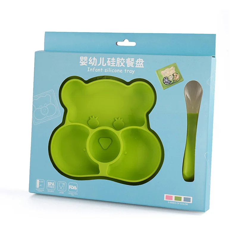 Обеденная тарелка разделитель для ребенка миска еды присоска посуда мультяшный