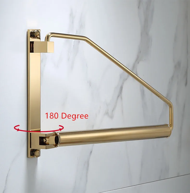 Tuqiu настенная вешалка для одежды держатель складная латунная Золотая