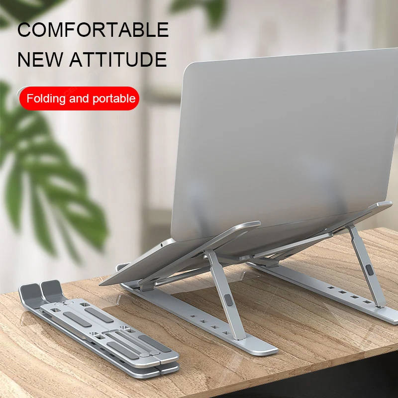 

Lightweight Adjustable Foldable Laptop Holder Non-slip Desktop Aluminium Alloy Laptop Stand Bracket For Air iPad Pro Macbook