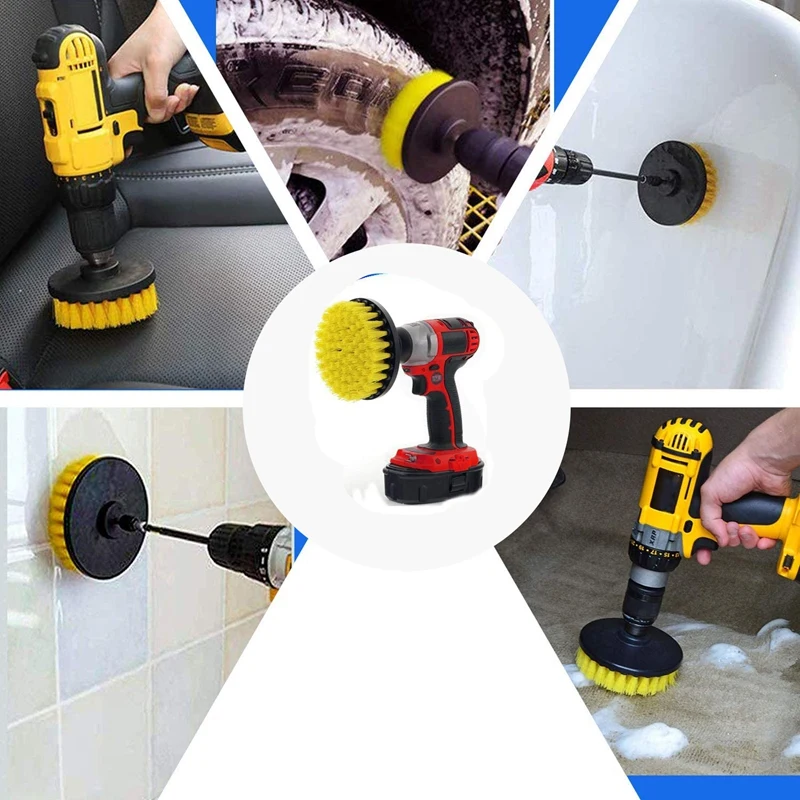 13 шт. насадка для сверлильной щетки скрабы Чистящая Щетка мощный скруббер Набор