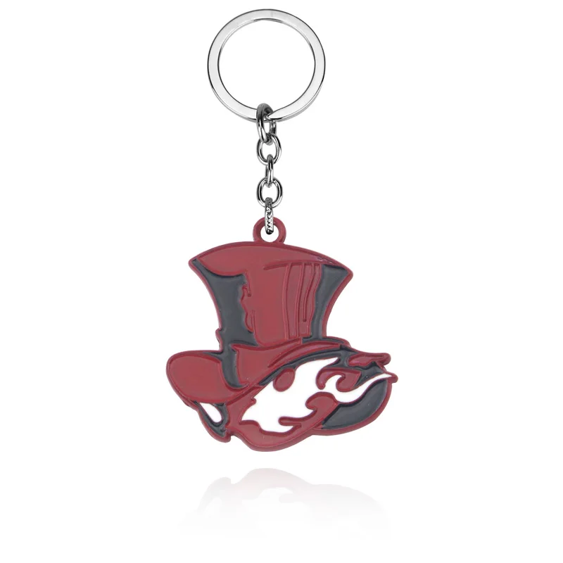 Японский брелок для ключей Persona 5 с логотипом Возьмите свое сердце красной шляпой