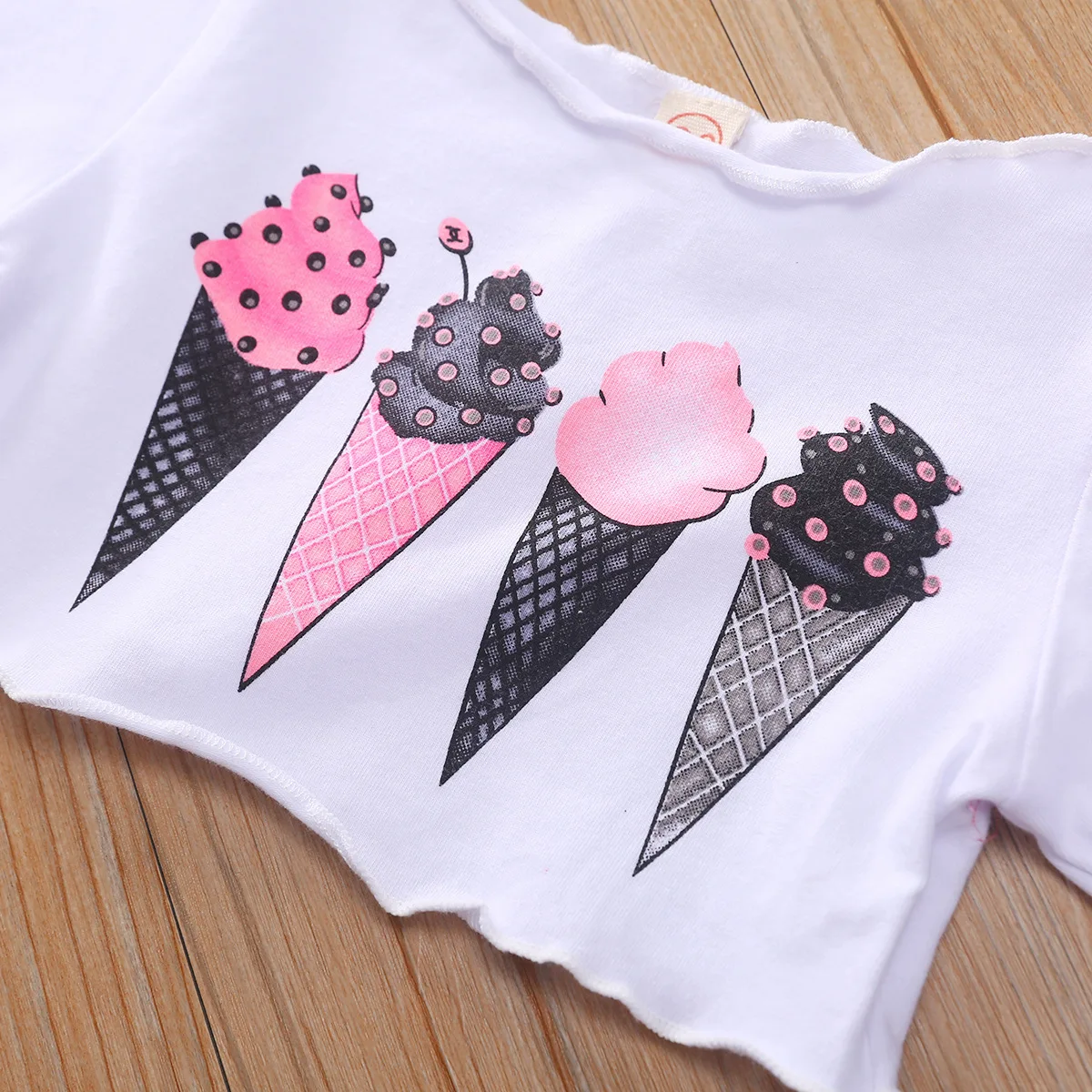 Детский костюм для девочек футболка с коротким рукавом штаны брюки вырезами на