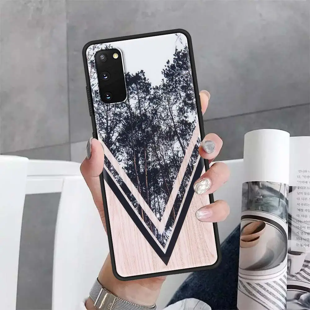Forest Geometry Wood Nature Case For Samsung Galaxy S21 S20 FE S10 S8 S9 Plus Note 20 Ultra 10 Lite Black Shell Phone Tampa Sac