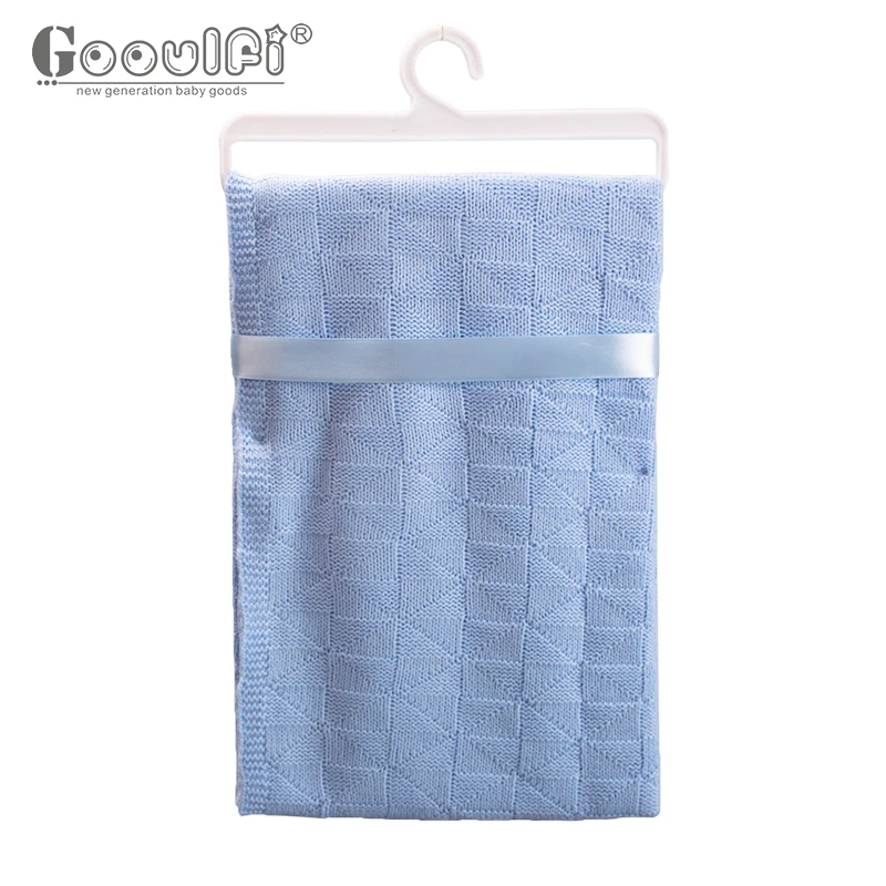 Gooulfi одеяло для мальчика в синем цвете детское мягкий хлопок сплошной цвет 4 6