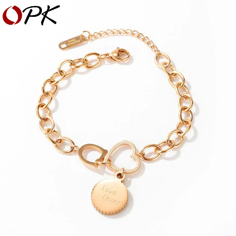 

Fashion Korean version of the new letter D love titanium steel bracelet fashion gear ladies jewelry evil eye bracelet bracelet