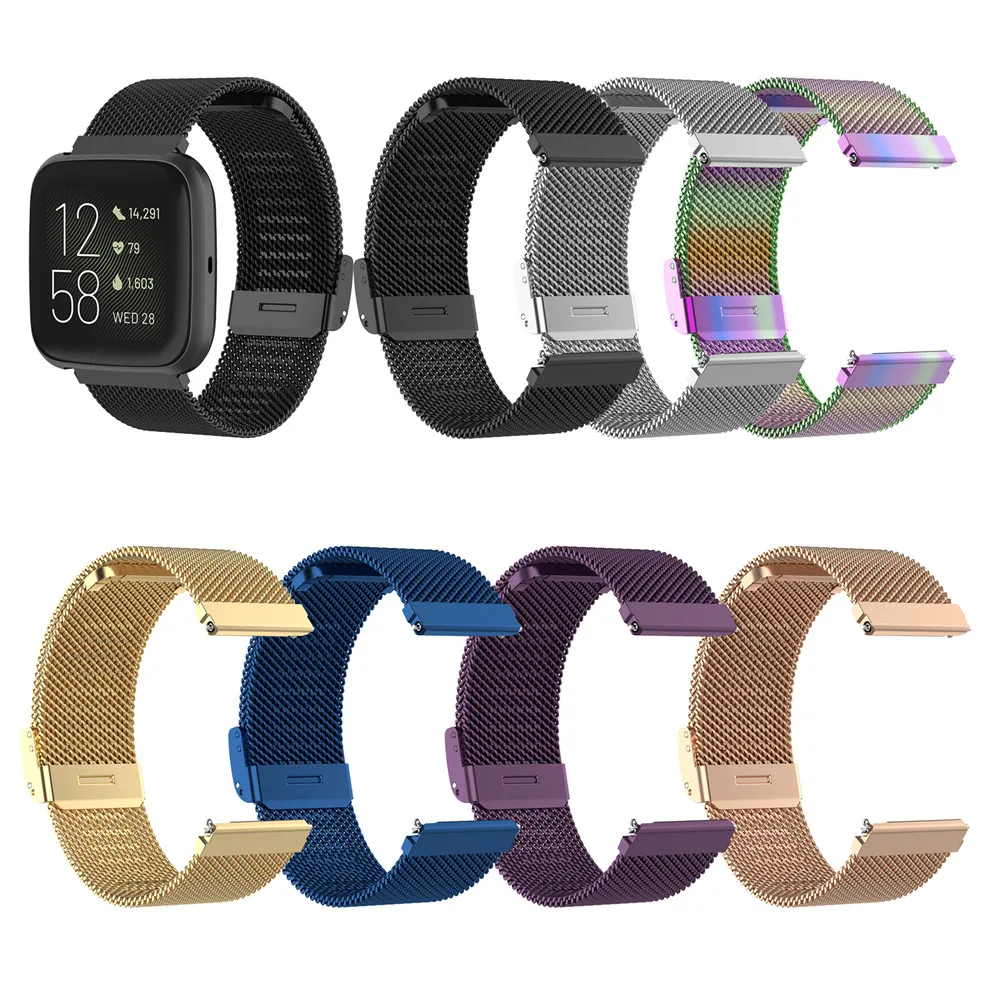 

Stainless Steel Milanese Loop Wristband 23MM for Fitbit Versa2 /Versa /Versa Lite Watch Strap Watchband Bracelet Accessories