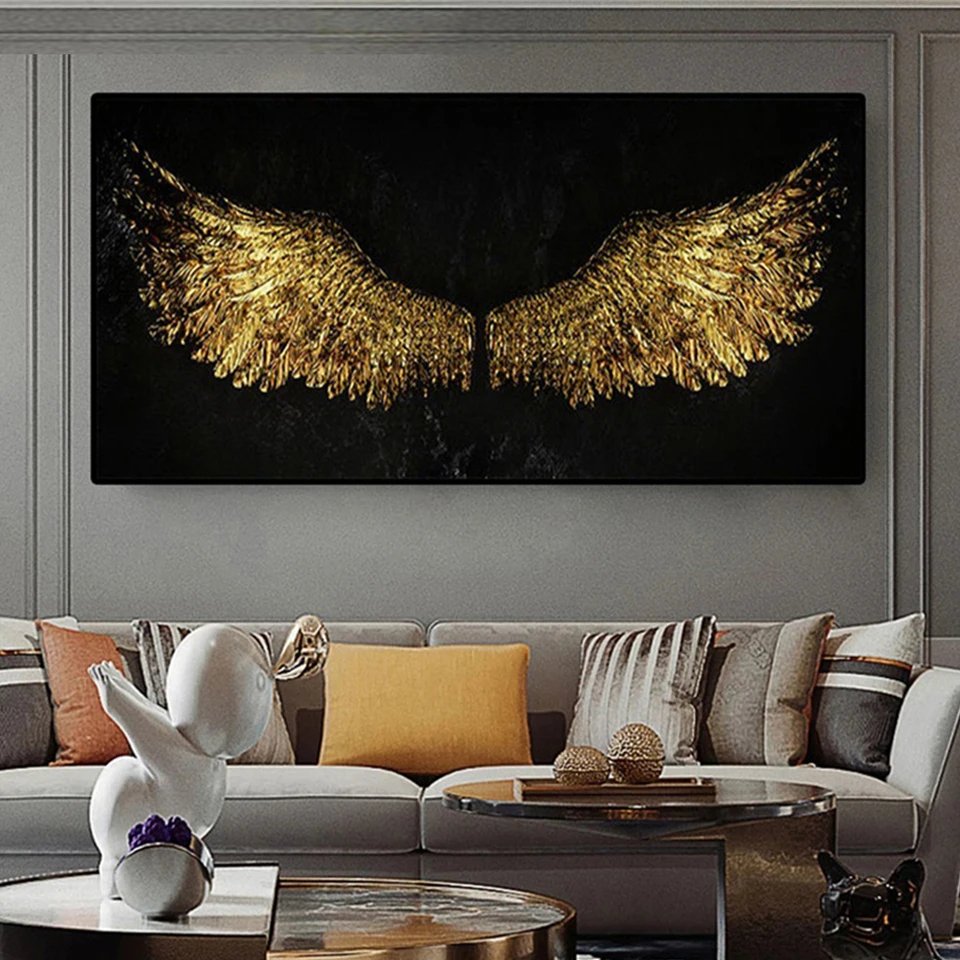 

Алмазная живопись с золотыми крыльями ангела, полная, квадратная, круглая вышивка алмазами, Алмазная мозаика, вышивка крестиком, 5d diy, настен...