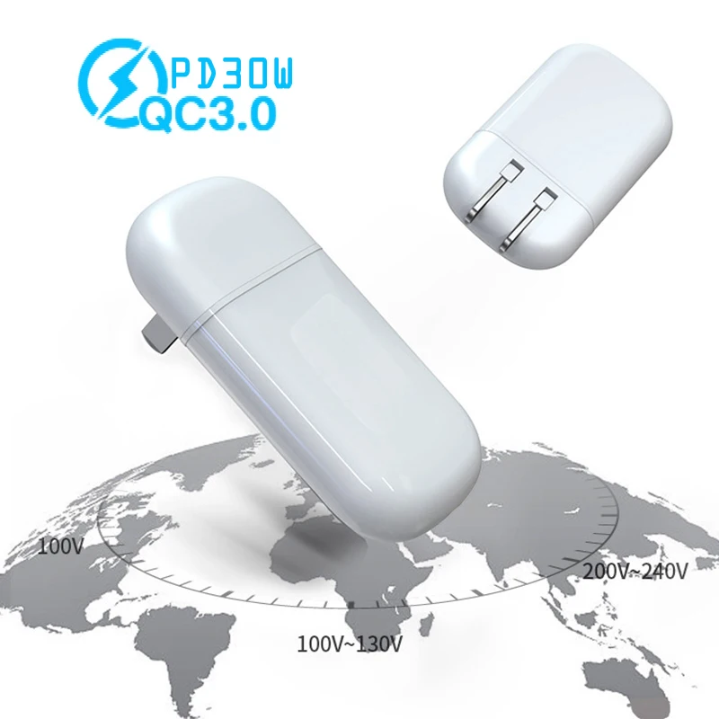 Зарядное устройство USB Type-C PD для iPhone 13 Pro Max 12 Mini 3A pd 3 0 30 Вт быстрая зарядка Qualcomm 11 XS |