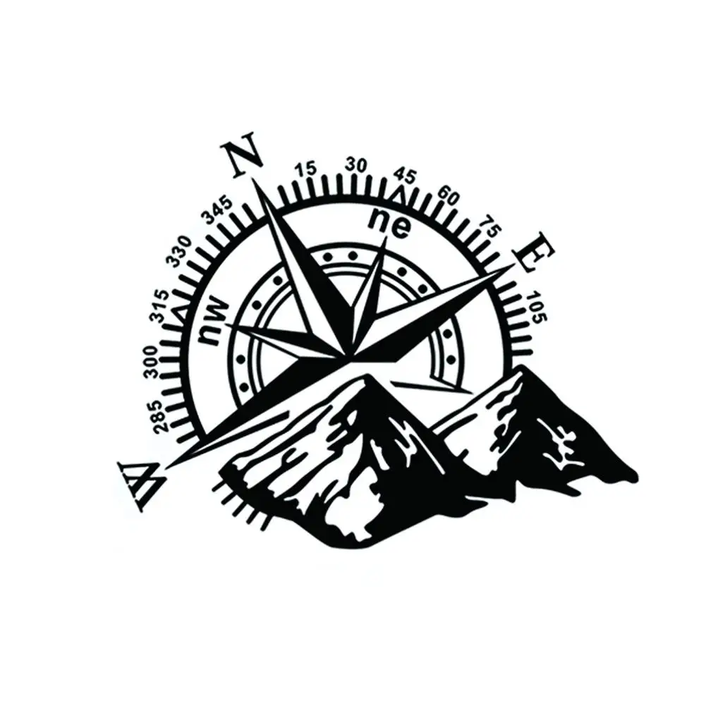 3D стикер для автомобиля горный компас Шаблон наклейка двери s капот тело