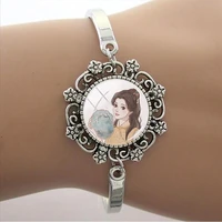 disney elegant princesses cheongsam dressing cartoon lace bracelet glass dome bracelet charm bracelet new fashion jewelry fwn593
