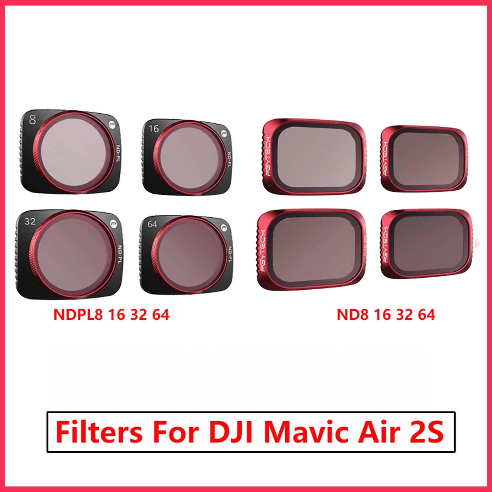 

PGYTECH For DJI Mavic Air 2S ND8 16 32 64PL/ND 8 16 32 64 Lens Filters Set Professional Camera Filter Kit Air 2S Accessories