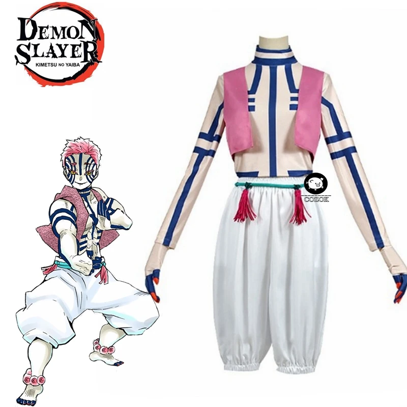 

2020 Demon Slayer Kimetsu no Komaji Akaza cosplay costume men's outfit Halloween Unifrom Full Sets