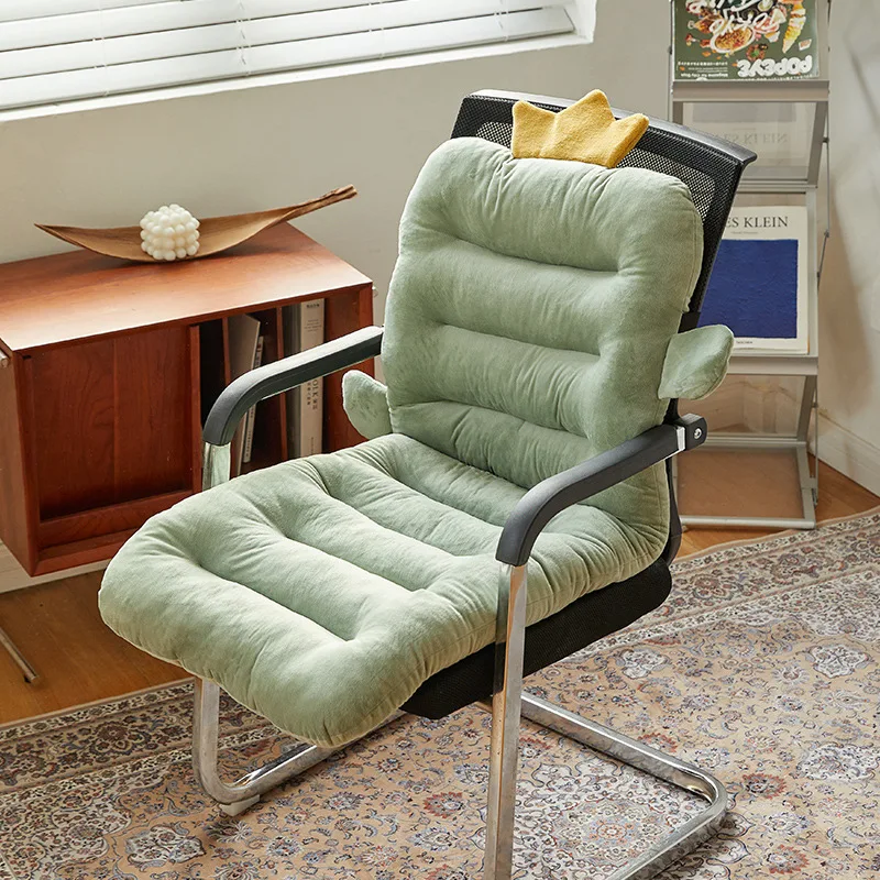 

One Piece Chair Cushions Plush Seat Back Cushion Rocking Chairs Cushion With Ties Thick Lumbar Support Office Chair Seat Pad