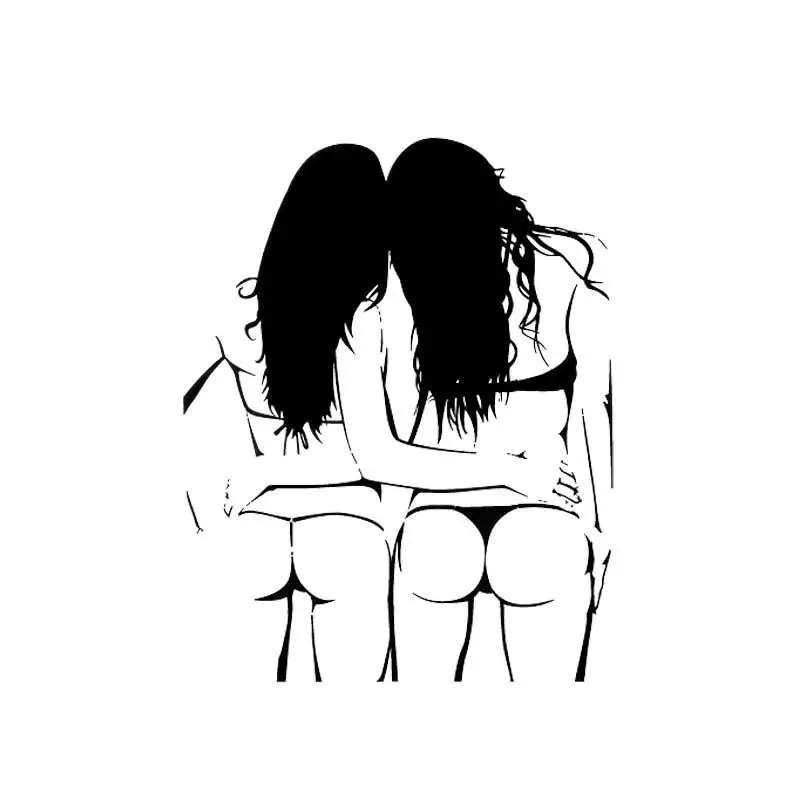 

10.8*13.5CM Beauty Naked Girl Friends car stickers Fashion Cool Style Car Sticker Vinyl Decal Silhoutte Design