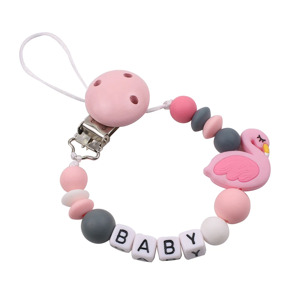 Персонализированные имя Подвеска Фламинго соски клип индивидуальные