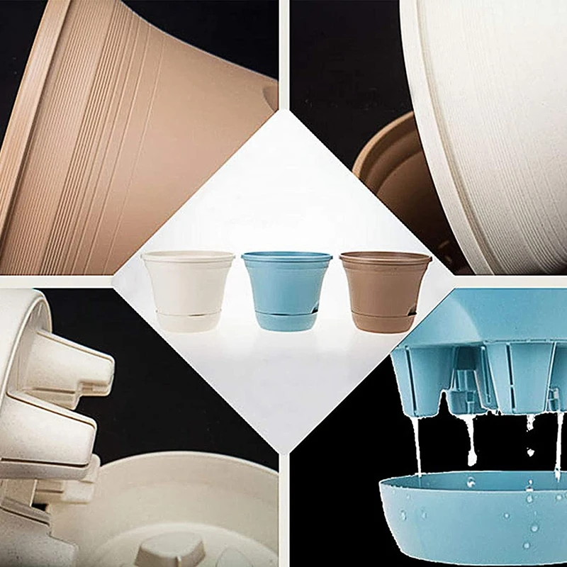 

7,5 дюймов с подносом, 4 автоматических поливающиеся цветочные горшки для роста растений