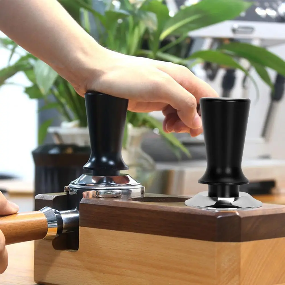 

Black Durable Spring-Loaded Calibrated Coffee Tamper Convenient Coffee Tamper Flat Base for Home Office