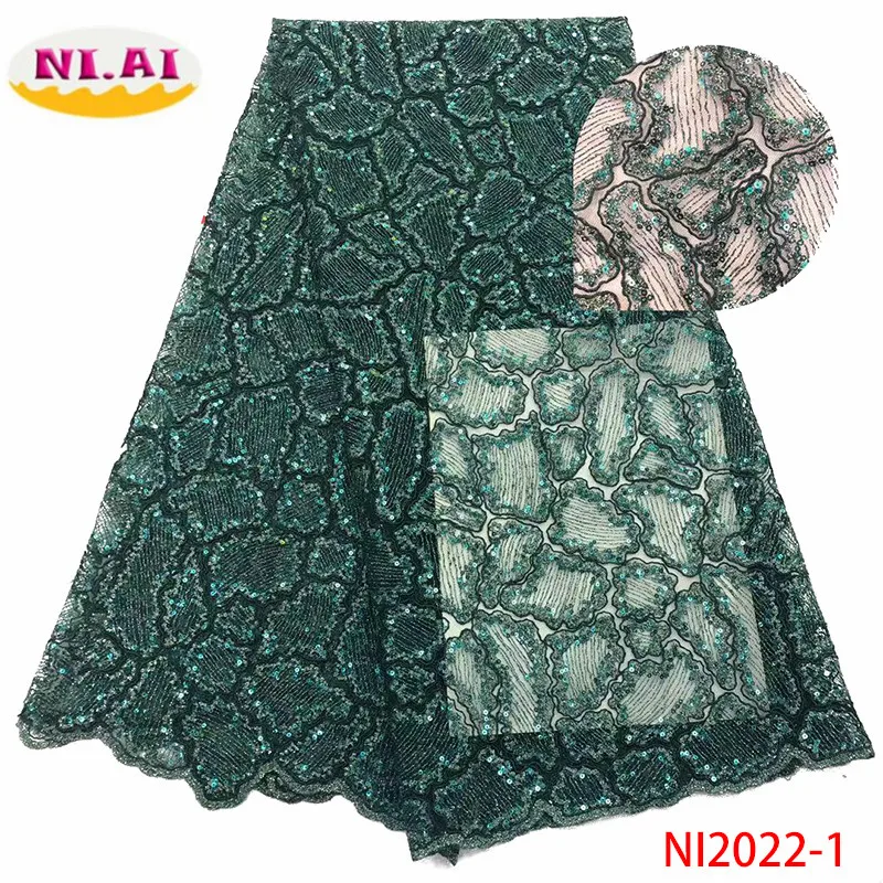 

НИАИ африканские блестки кружева ткани 2020 высокое качественная французская кружевная ткань тюль кружева ткани для свадебное платье NI2022-1