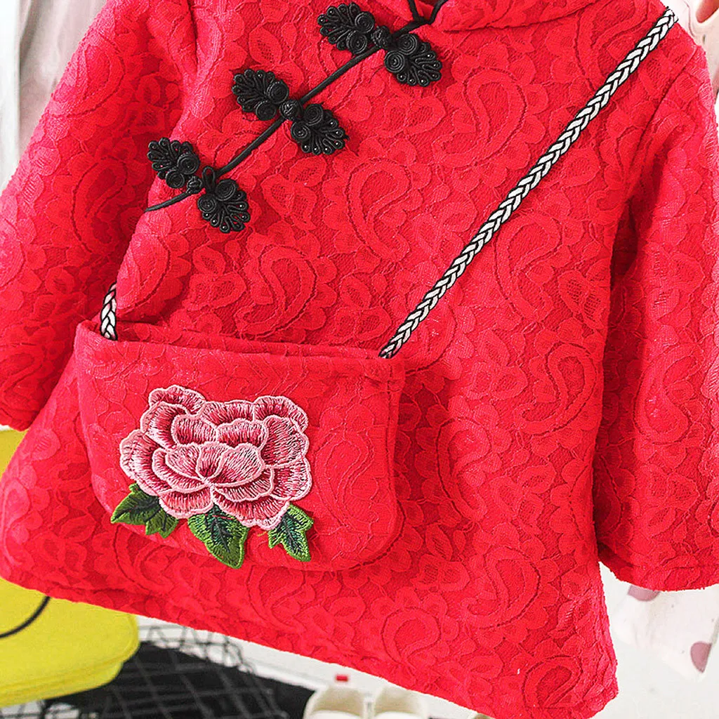 Костюм Тан для девочек платье в китайском стиле детское толстое Ципао Детское