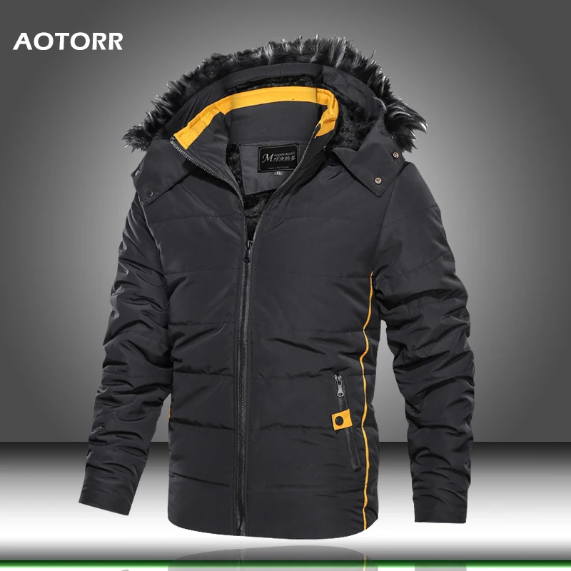 Мужская парка с меховым воротником и капюшоном Новая Винтажная куртка на зиму 2021