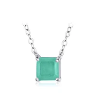 ly 925 sterling silver synthetic green crystal necklace for women trendy fashion dazzling cz stone jewelry gift 2021 trend