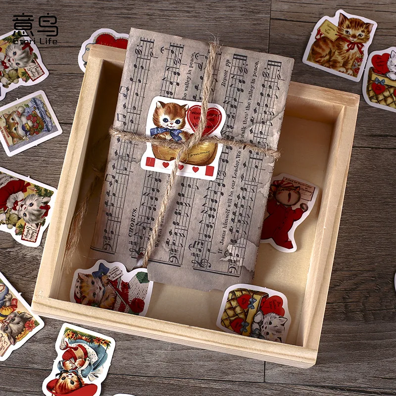 46 шт./милые стикеры в стиле ретро с изображением кошки и леди наклейки для