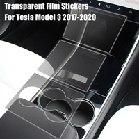 for tesla model 3 2017 2020 center console protective film transparent film stickers 3pcs