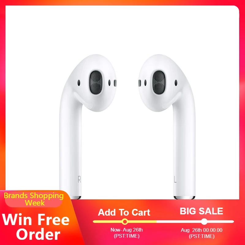 Оригинальные Apple AirPods 1st беспроводные наушники Bluetooth для iPhone Xs Max XR 7 8 Plus iPad MacBook