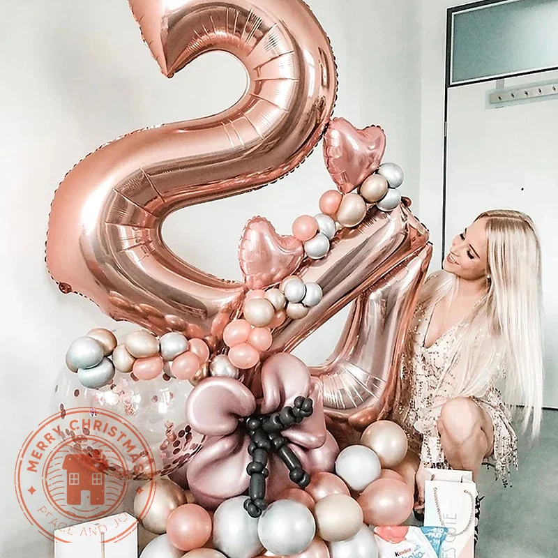 40 дюймовый светодиод Количество воздушных шаров детский день рождения Свадебная