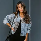 Женская джинсовая куртка с длинным рукавом, свободная куртка на пуговицах с коротким лацканом, весна-осень 2021