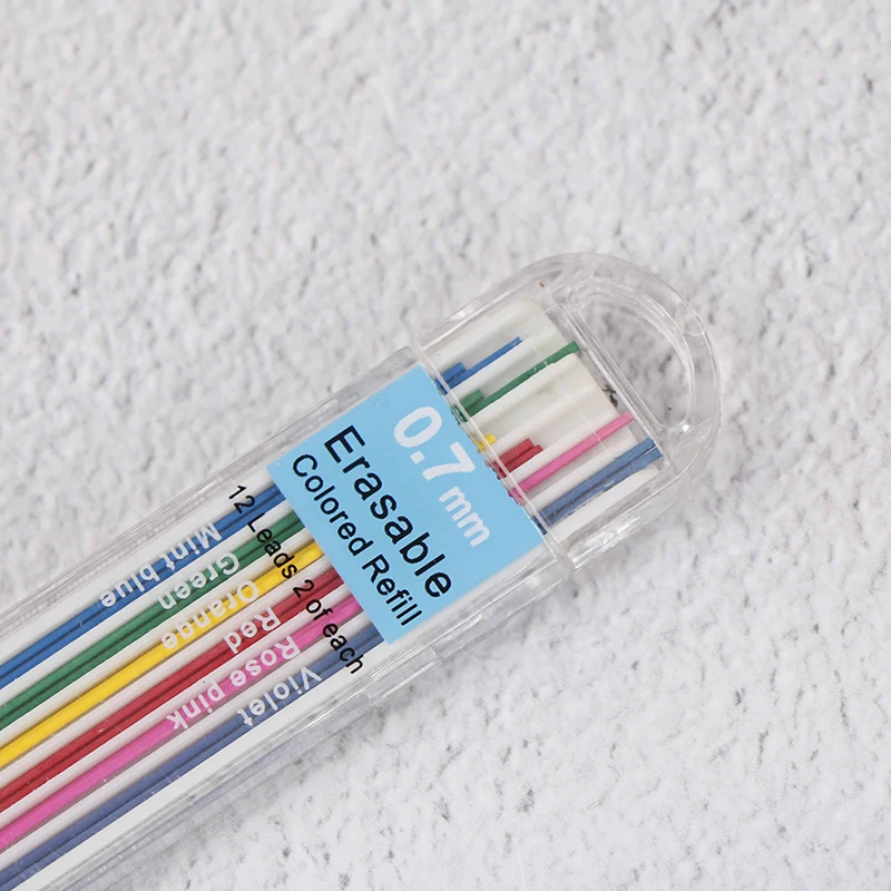 

3 Boxes 0.7mm Colored Mechanical Pencil Refill Lead Erasable Student Stationary Supplies