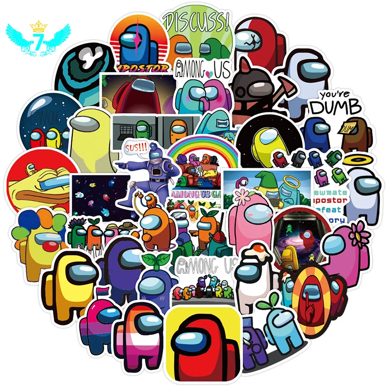 50/100 шт между нами Горячая наклейки из игры для катания на скейтборде холодильник