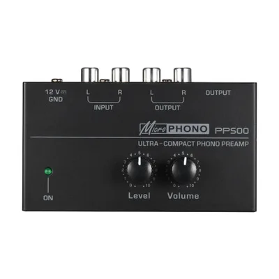 

PP500 Phono Preamp Preamplifier with Level Volume Controls RCA Input Output 1/4" TRS Interfaces for LP Vinyl Turntable