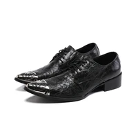 man casual party wedding flats shoes mens large size lace up pointed toe leather dress shoes mens business office oxfords shoes