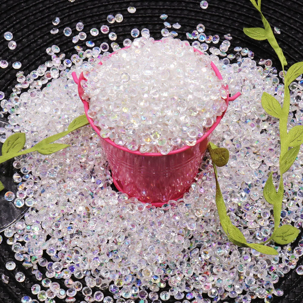 

10000Pcs/Pack 4.5mm AB Acrylic Clear Crystal Diamond Confetti Nail Glitter Rhinestones DIY Craft Nail Decorations Manicure Tools