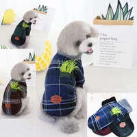 new style fashion holiday autumn winter casual plus velvet dog cat plaid feet hoodie loving pet beeking clothes
