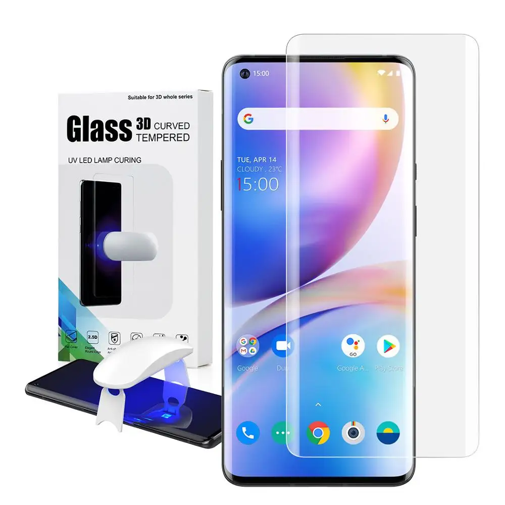 screen protector with fingerprint unlock for oneplus 8 uv glass film full cover for oneplus 8 pro tempered glass free global shipping
