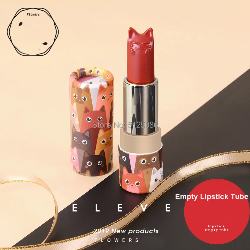 12 1 мм милый кот дизайн косметический гигиенический бальзам для губ контейнер