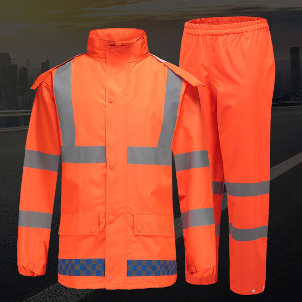 Night Worker Traffic Security High Visibility Orange Plus Size Clothes