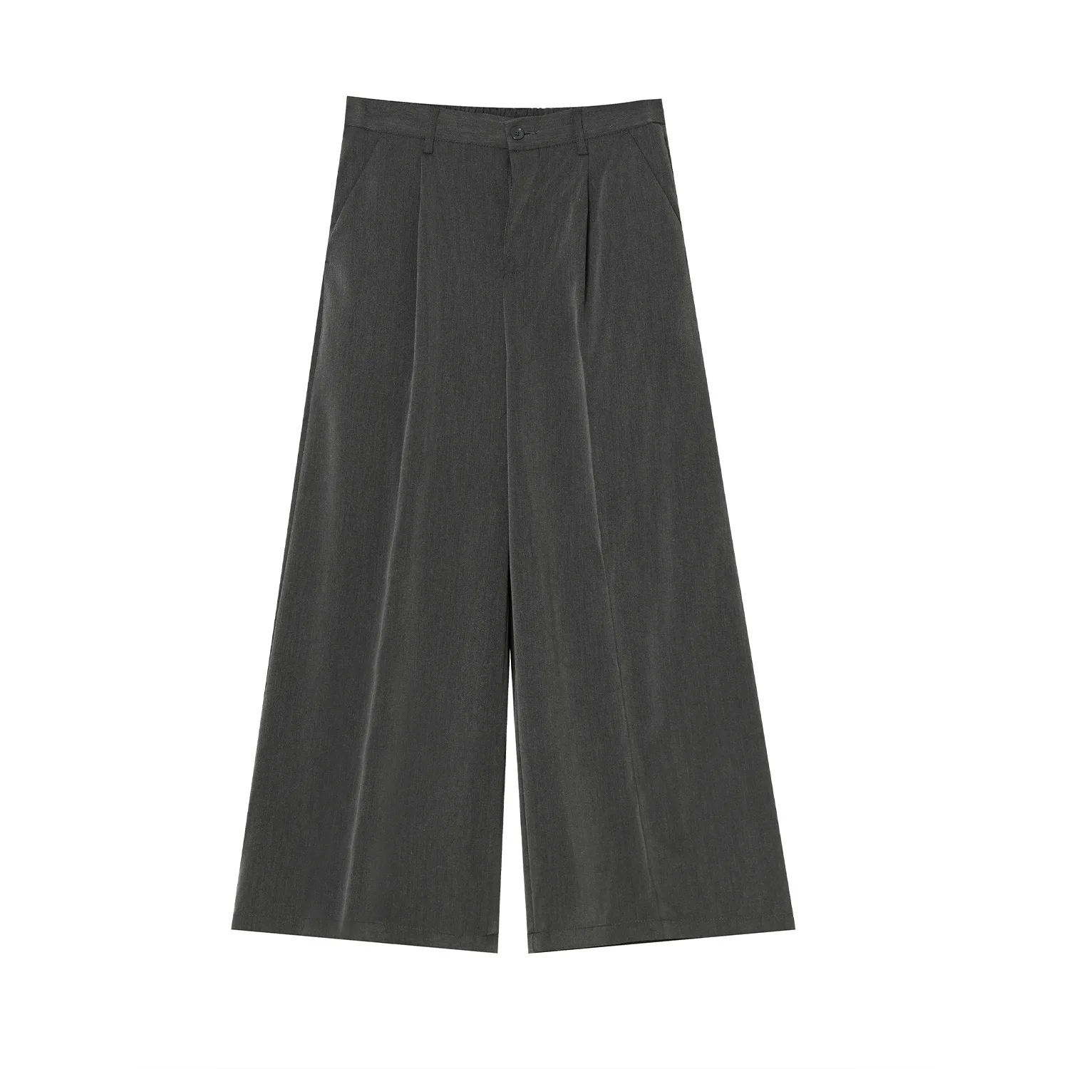 

Male Japan Korea Streetwear Vintage Loose Pants Men Casual Ankle-lenght Wide Leg Suit Pant Solid Color Trousers