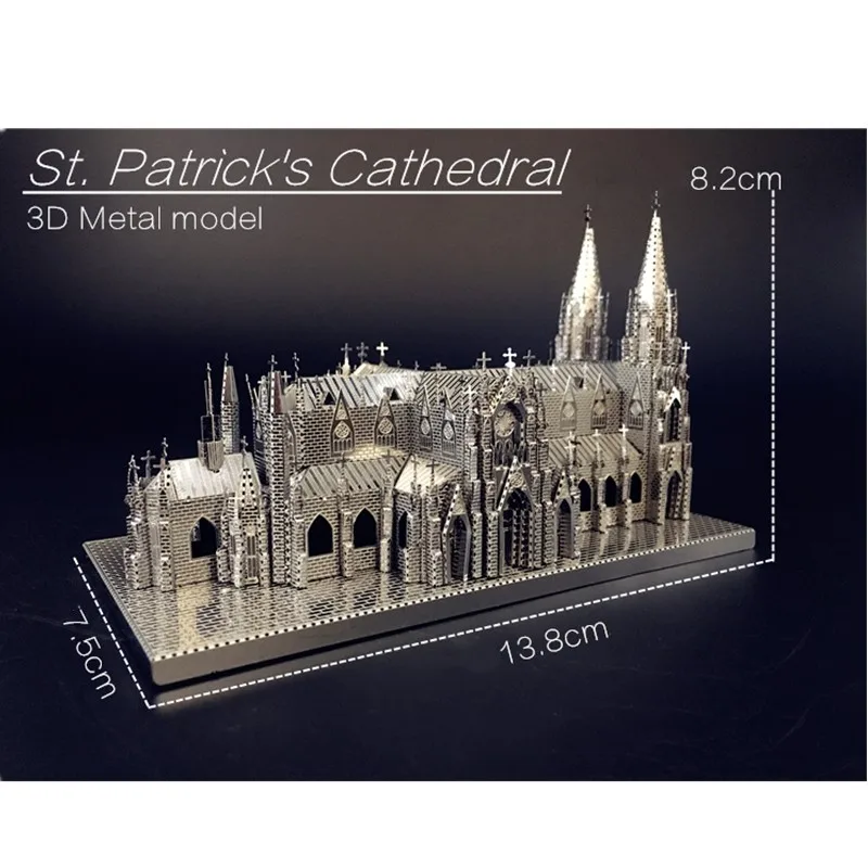 

3D Puzzle Metal Assembly Model IRON STAR St. Patrick's Cathedral Model Kits DIY 3D Laser Cut Jigsaw Home Decoration Gift for Man